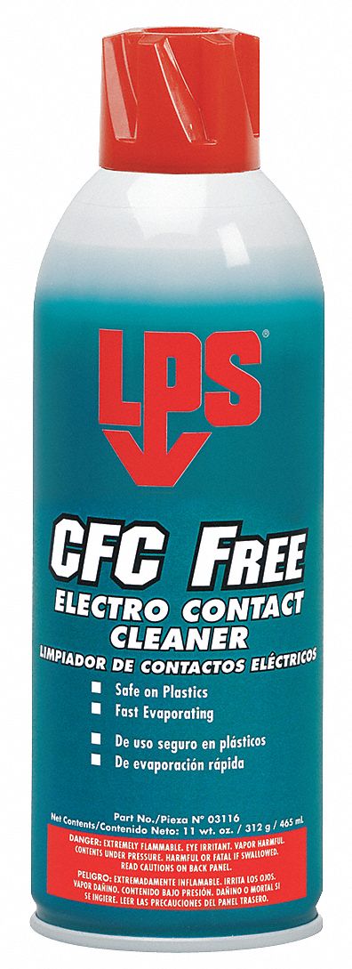 Contact Cleaner: Aerosol Spray Can, 16 oz, Liquid, CFC Free Electro, Safe on Most Plastics