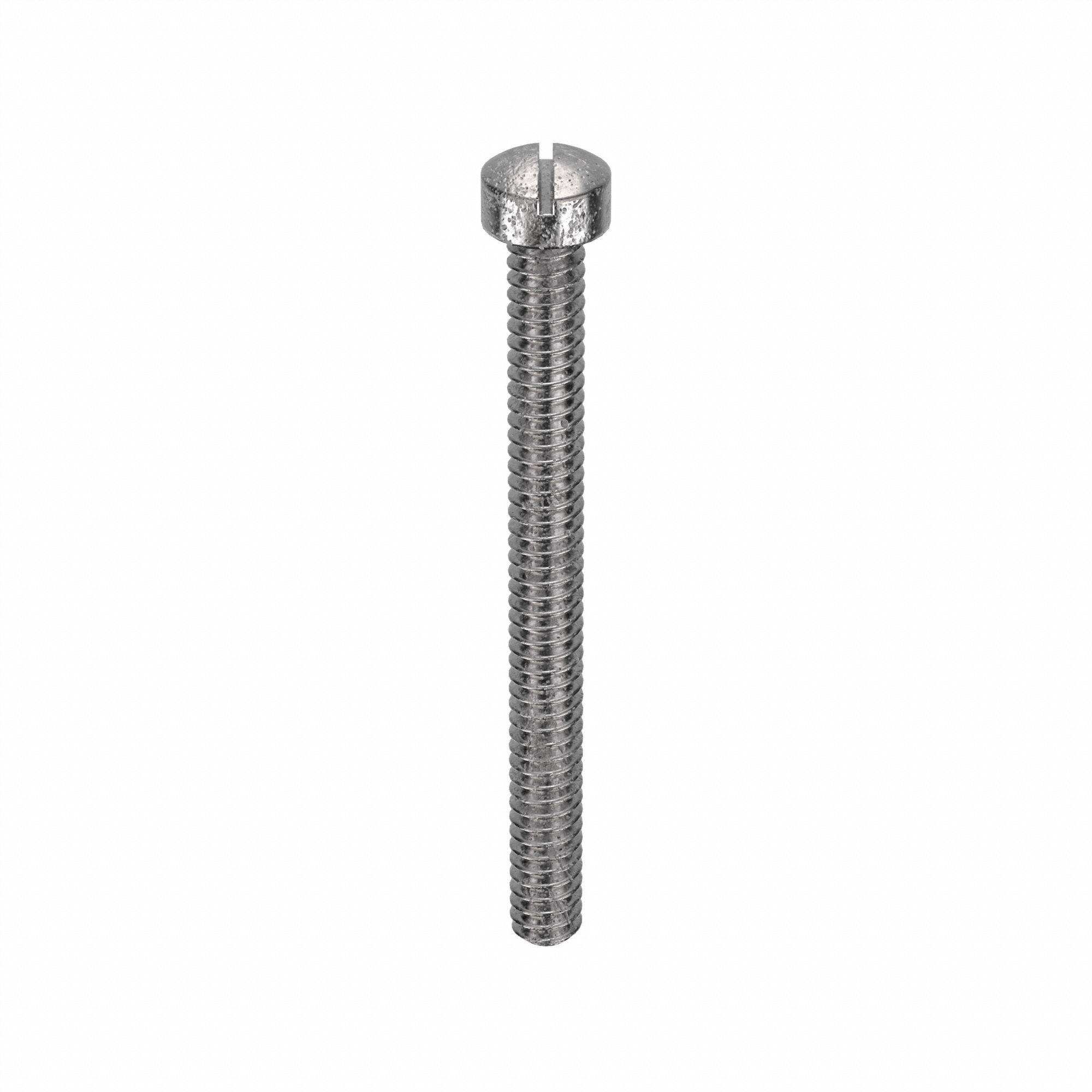 Machine Screw: #6-32 Thread Size, 1 1/2 in Lg, 18-8, Stainless Steel, Plain, Fillister, 100 PK