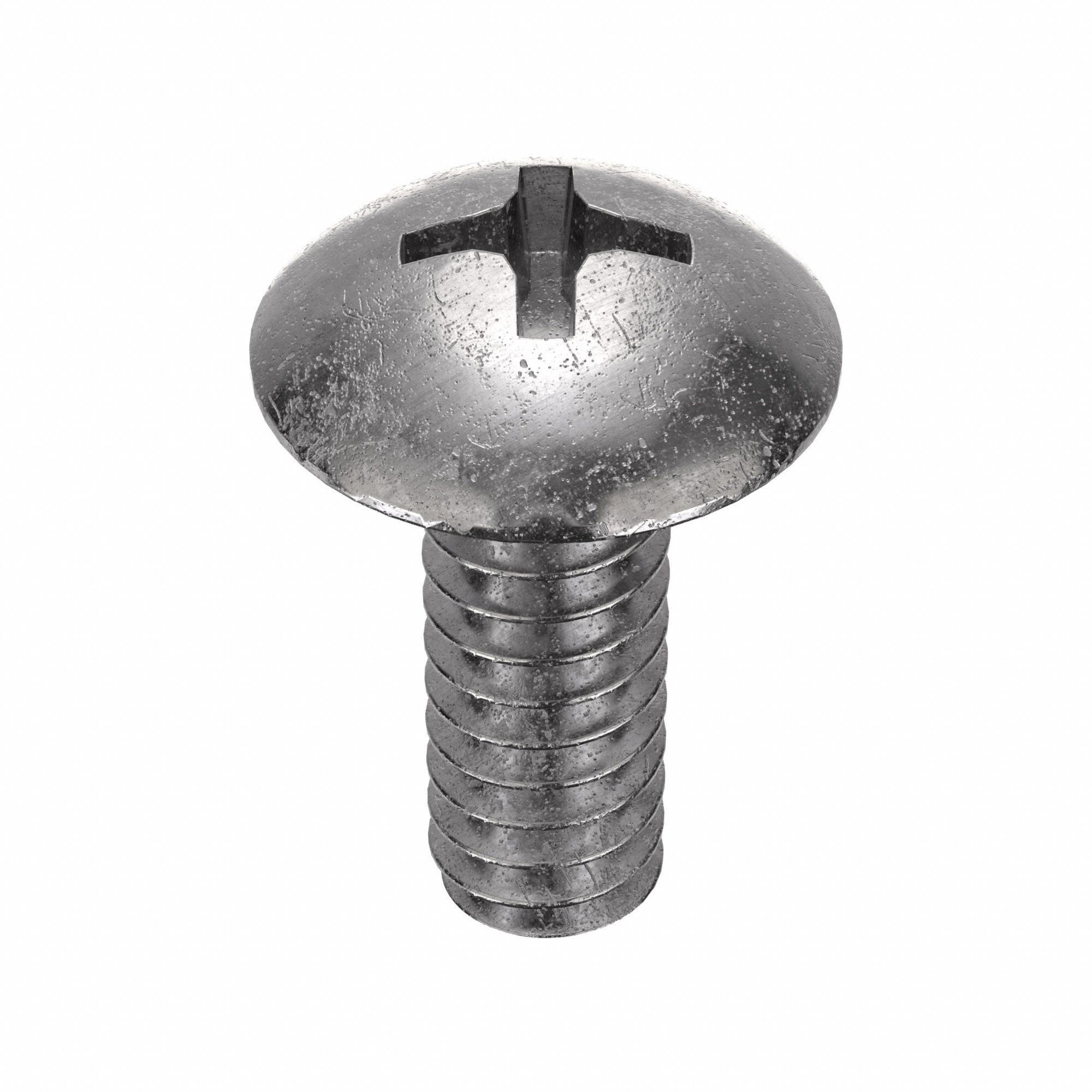 Machine Screw: #4-40 Thread Size, 1/4 in Lg, 18-8, Stainless Steel, Plain, Truss, Phillips, 100 PK