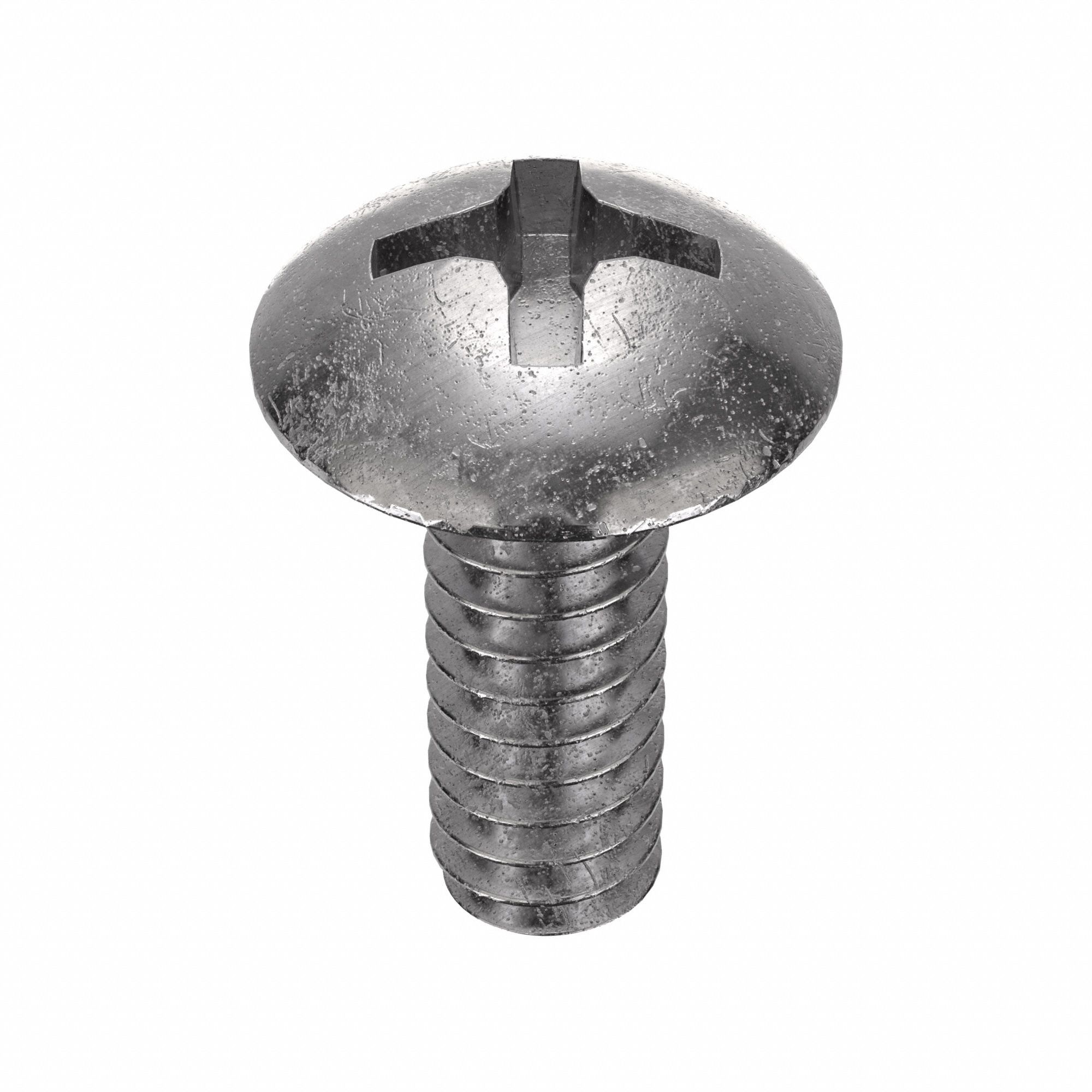 Machine Screw: #6-32 Thread Size, 5/16 in Lg, 18-8, Stainless Steel, Plain, Truss, Phillips, 100 PK