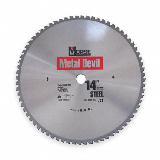 Morse Circular Saw Blade, 14 In Blade Dia., 1 In Arbor Size, Round 