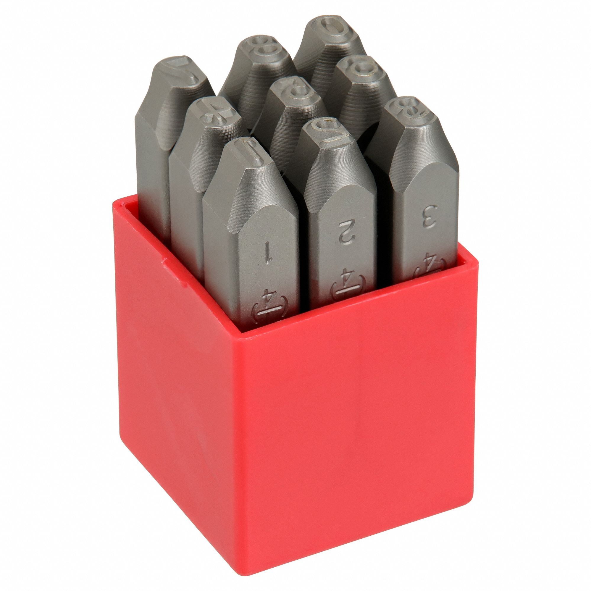 0 to 8 (With 6 Serving as 9), 1/4 in Character Ht, Hand Stamp Kit
