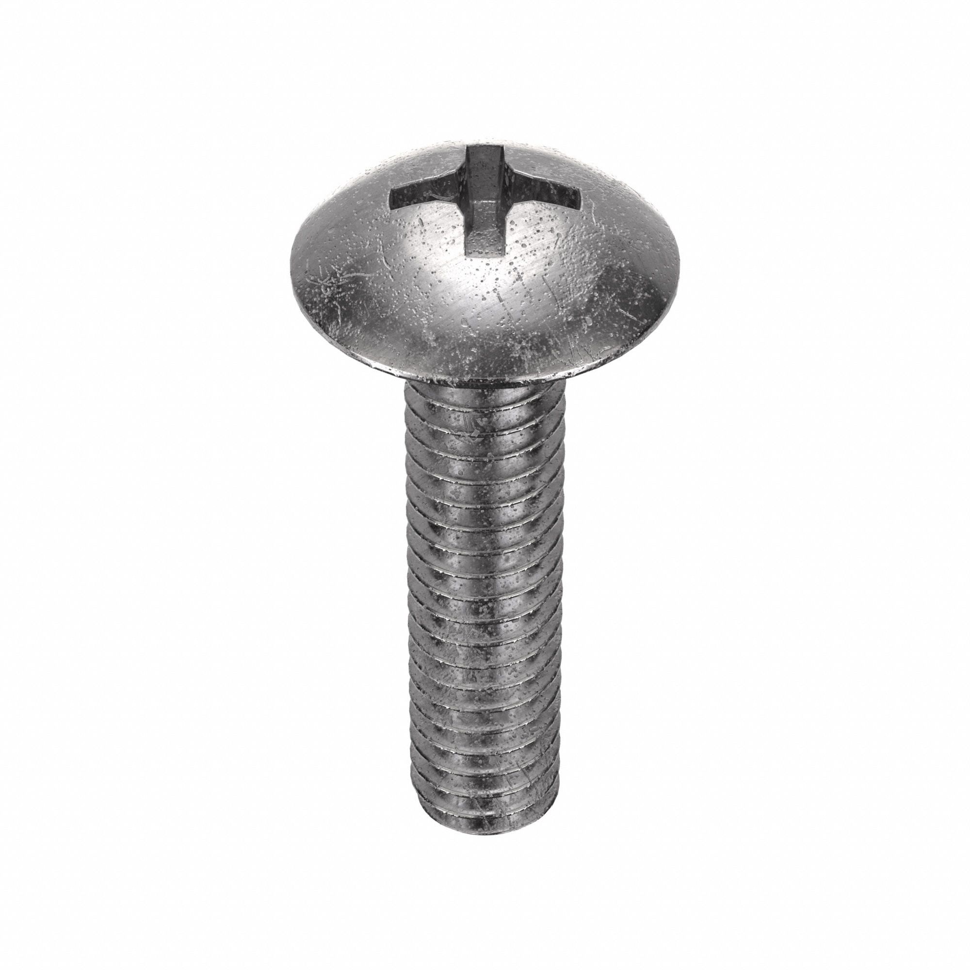 MACHINE SCREW, #8-32 THREAD, ⅝ IN L, 18-8 SS, PLAIN FINISH, TRUSS, PHILLIPS, 100 PK