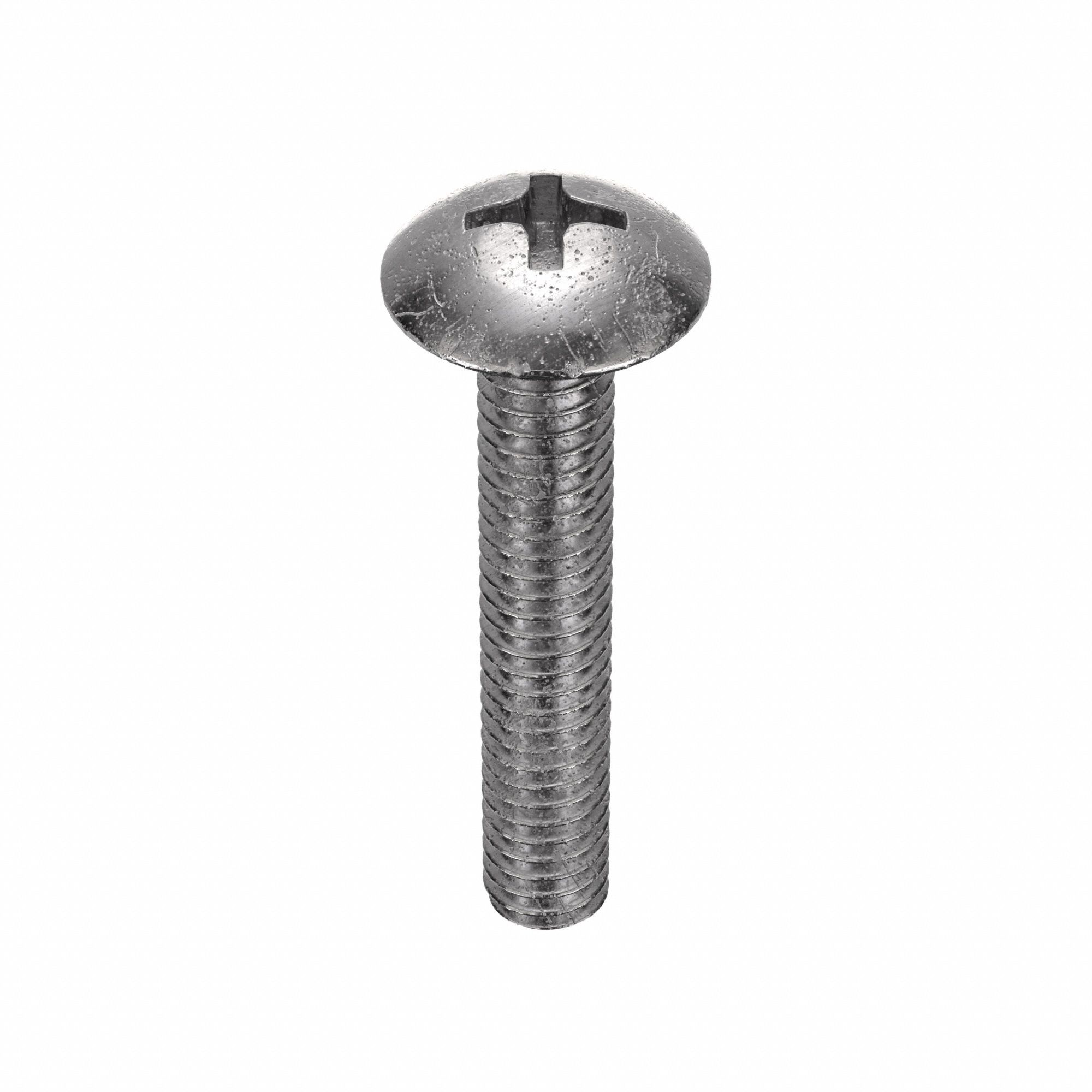 MACHINE SCREW, #8-32 THREAD, 1 IN L, 18-8 SS, PLAIN FINISH, TRUSS, PHILLIPS, 100 PK
