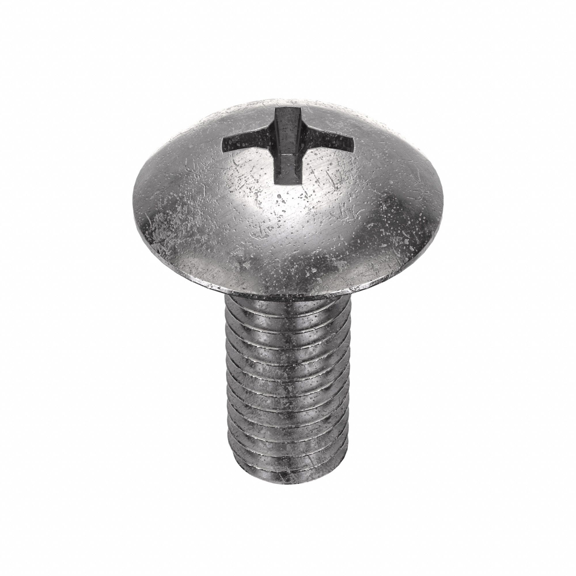 Machine Screw: #10-32 Thread Size, 1/2 in Lg, 18-8, Stainless Steel, Plain, Truss, Phillips, 100 PK