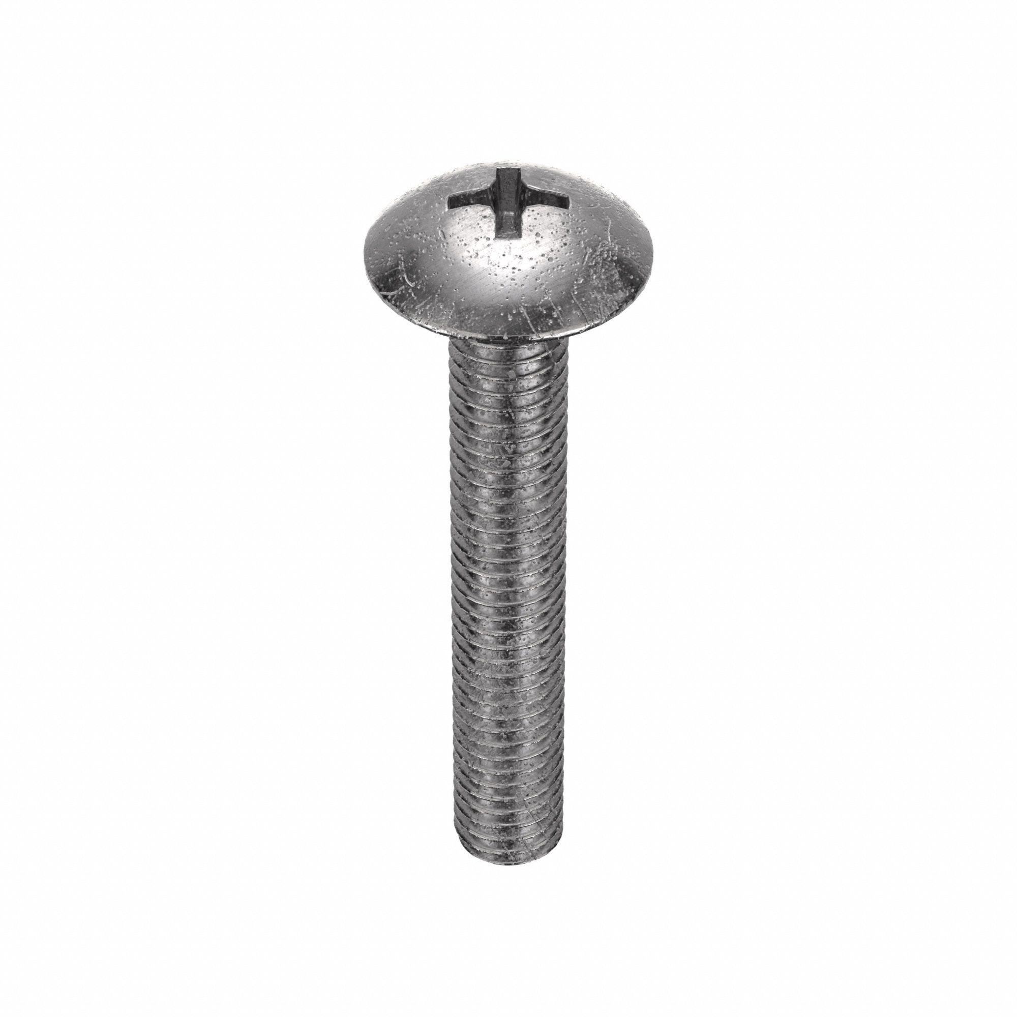 Machine Screw: #10-32 Thread Size, 1 1/4 in Lg, Stainless Steel, Plain, Truss, Phillips, 100 PK