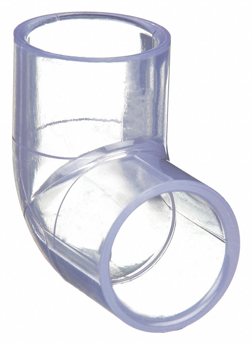 90 °  ELBOW: 1¼ IN X 1¼ IN FITTING, SCHEDULE 40, FEMALE X FEMALE SOCKETS, CLEAR