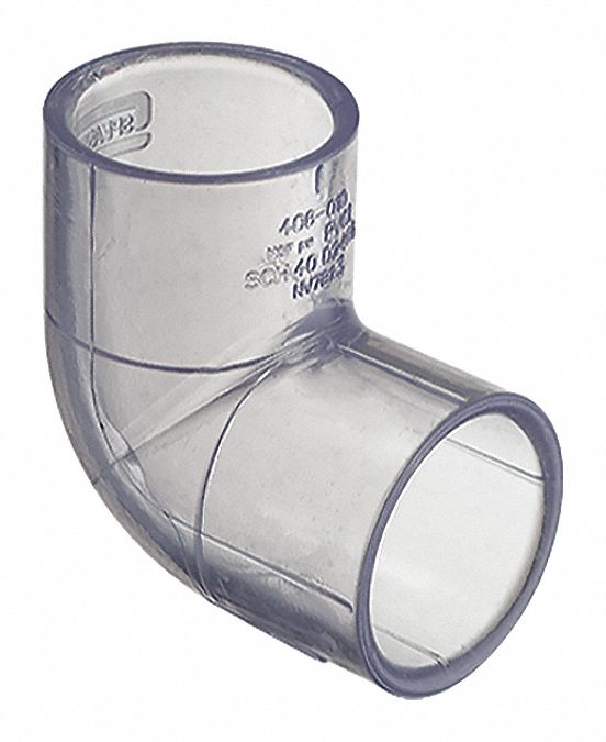 Elbow,90 Deg,1/2 In,Solvent,PVC,Clear H406005LS eBay
