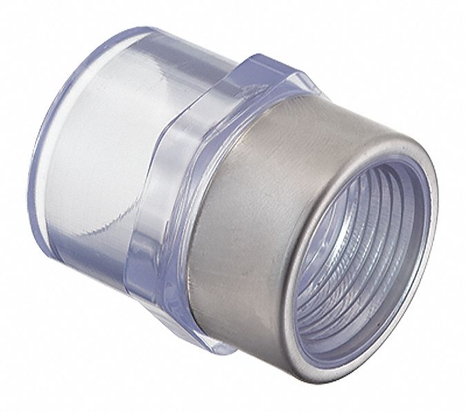 GRAINGER APPROVED PVC Female Adapter, FNPT x Solvent, 3/4 in Pipe Size