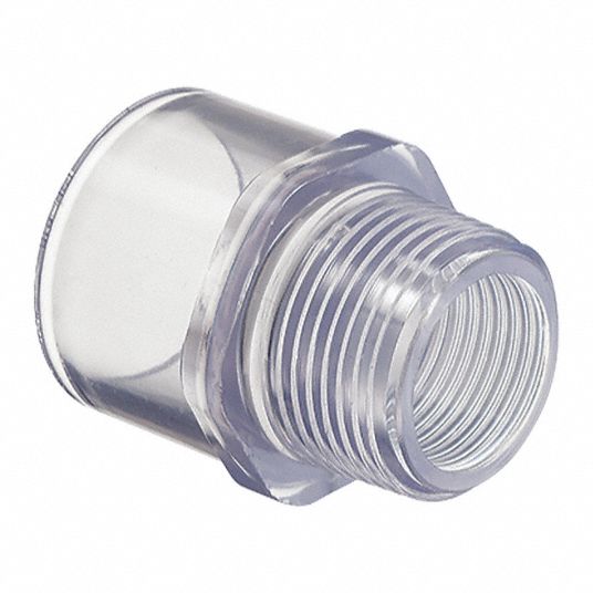 HARVEL CLEAR PVC Male Adapter, MNPT x Solvent, 11/2 in Pipe Size