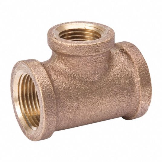 Grainger Approved Reducing Tee Red Brass 1 2 In X 1 2 In X 3 8 In Pipe Size Female Npt X Female Npt X Female Npt 2cfg7 2cfg7 Grainger