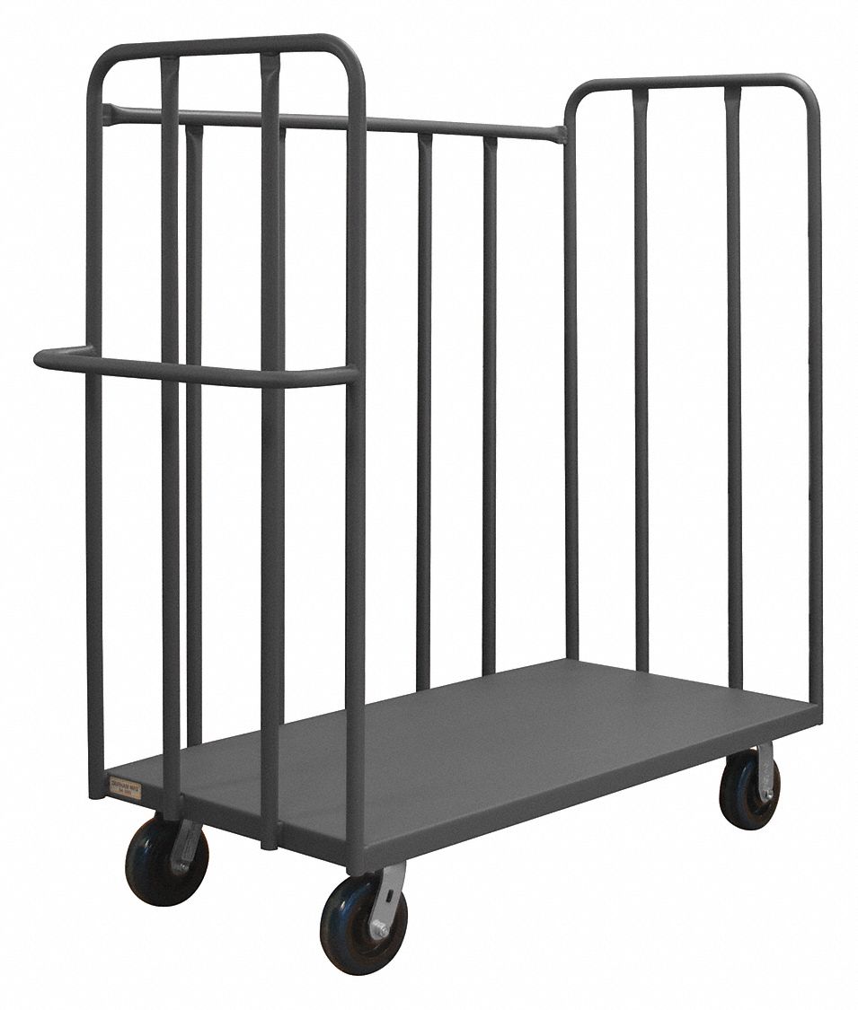 Single-Side-Access Slat-Wall Metal Stock Truck: 3, 600 lb Load Capacity, 36 inx24 in