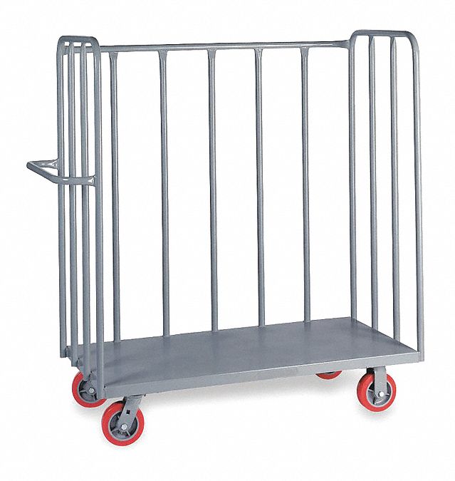 Single-Side-Access Slat-Wall Metal Stock Truck: 3, 600 lb Load Capacity, 60 inx30 in