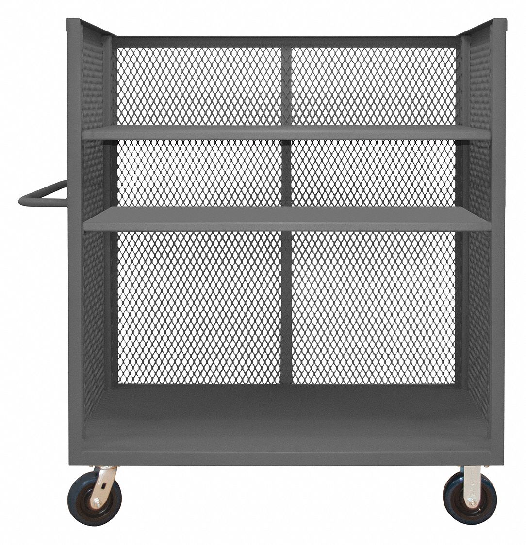 Grainger Approved Single Side Access Mesh Wall Metal Stock Truck 3 600 Lb 3 Number Of Shelves 60 Inx30 In 2cfp4 3st Ex3060 3 6pu 95 Grainger