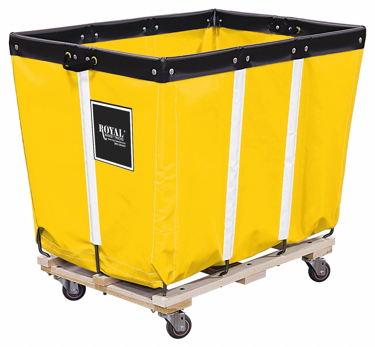 PERMANENT VINYL LINER BASKET TRUCK, 12½ CU FT CAPACITY, YELLOW, WOOD