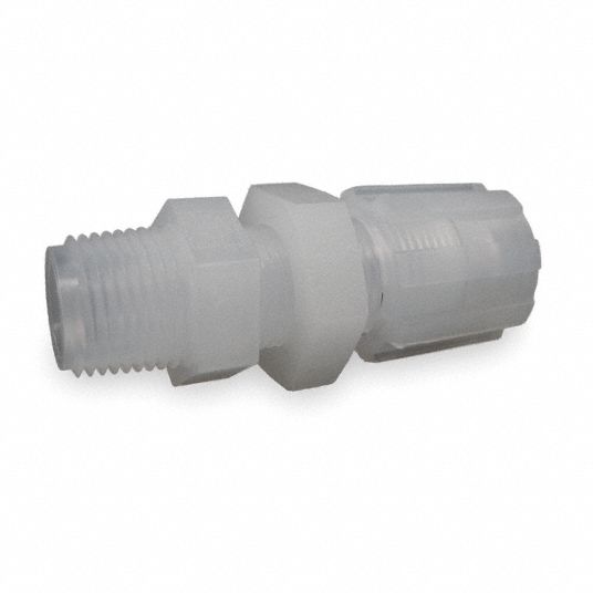 PARGRIP Panel Mount Male Adapter PFA, For 3/8 in Tube OD, 3/8 in Pipe