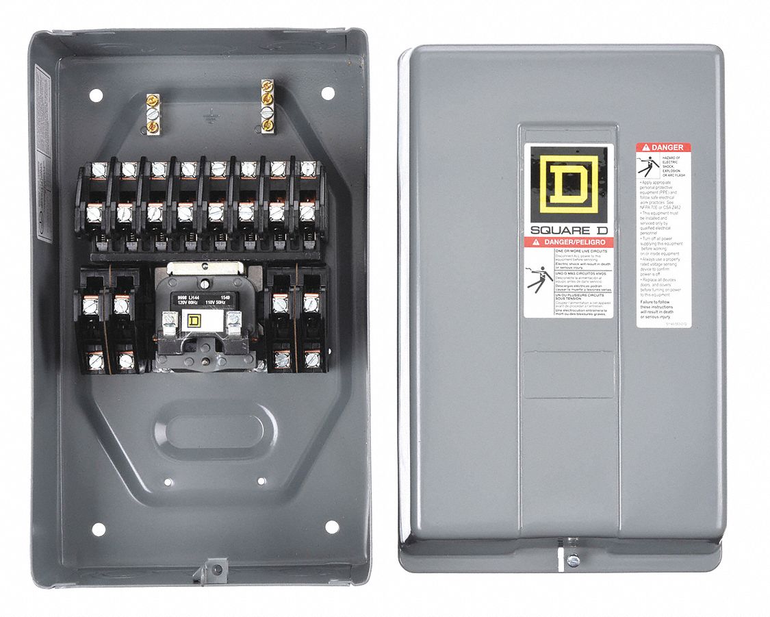 SQUARE D, 12 Poles, 120V AC, Lighting Contactor 2CG44