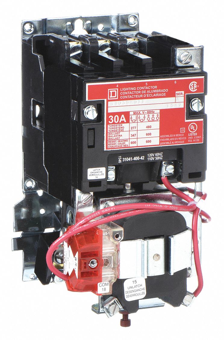 SQUARE D, 3 Poles, 120V AC, Lighting Contactor 2CH06