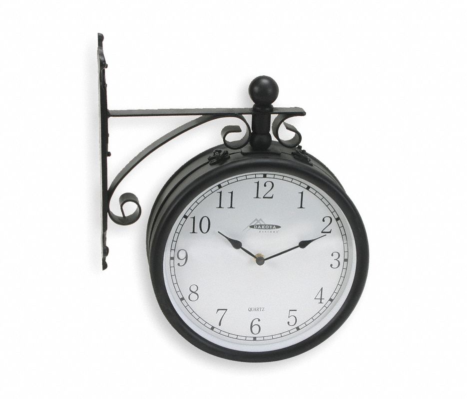 Analog Double Sided Clock,Wall,Black