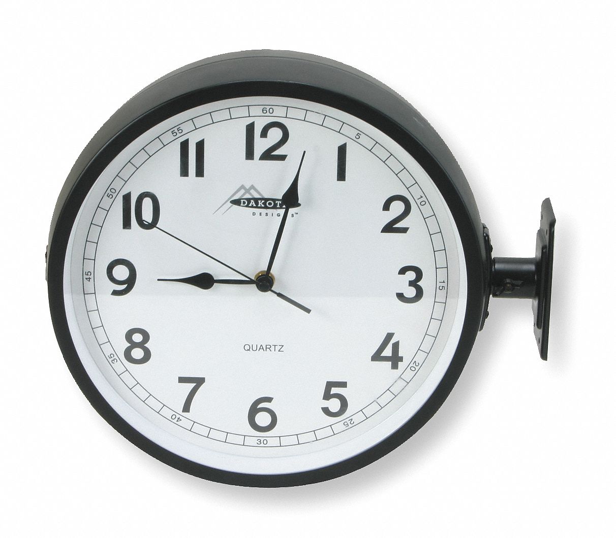 11 5/8 in 12 1/4 in x 15 1/8 in Round Arabic Analog Clock Metal Frame ...