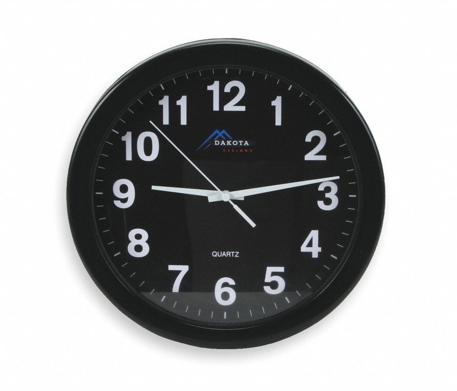 Analog Clock,10-1/4 In,Black