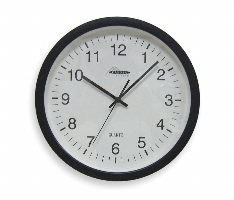 Analog Clock,13-3/4 In,Black