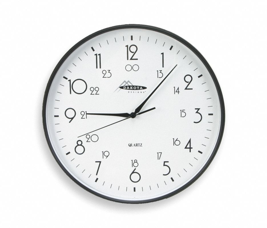 Analog Clock,12 In, Black