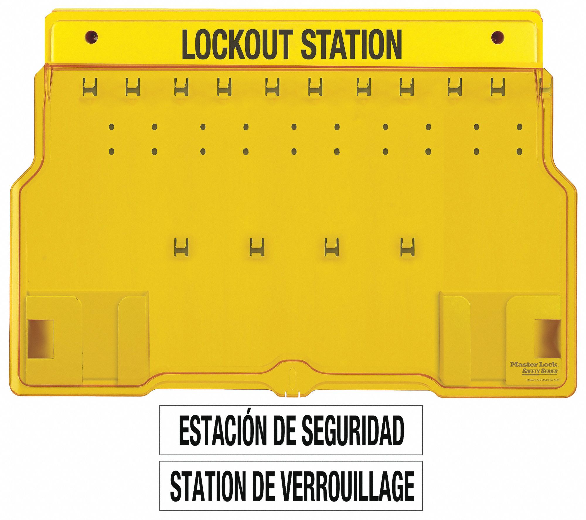 LOCKOUT STATION, PADLOCK STATION, NO PADLOCKS/UNFILLED, FASTENERS