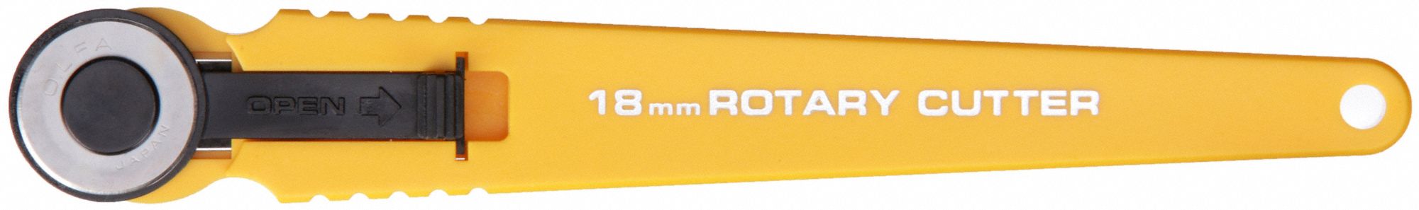 ROTARY CUTTER, STRAIGHT, 3/4 IN BLADE DIA, STAINLESS STEEL, 5 1/2 IN HANDLE L, PLASTIC