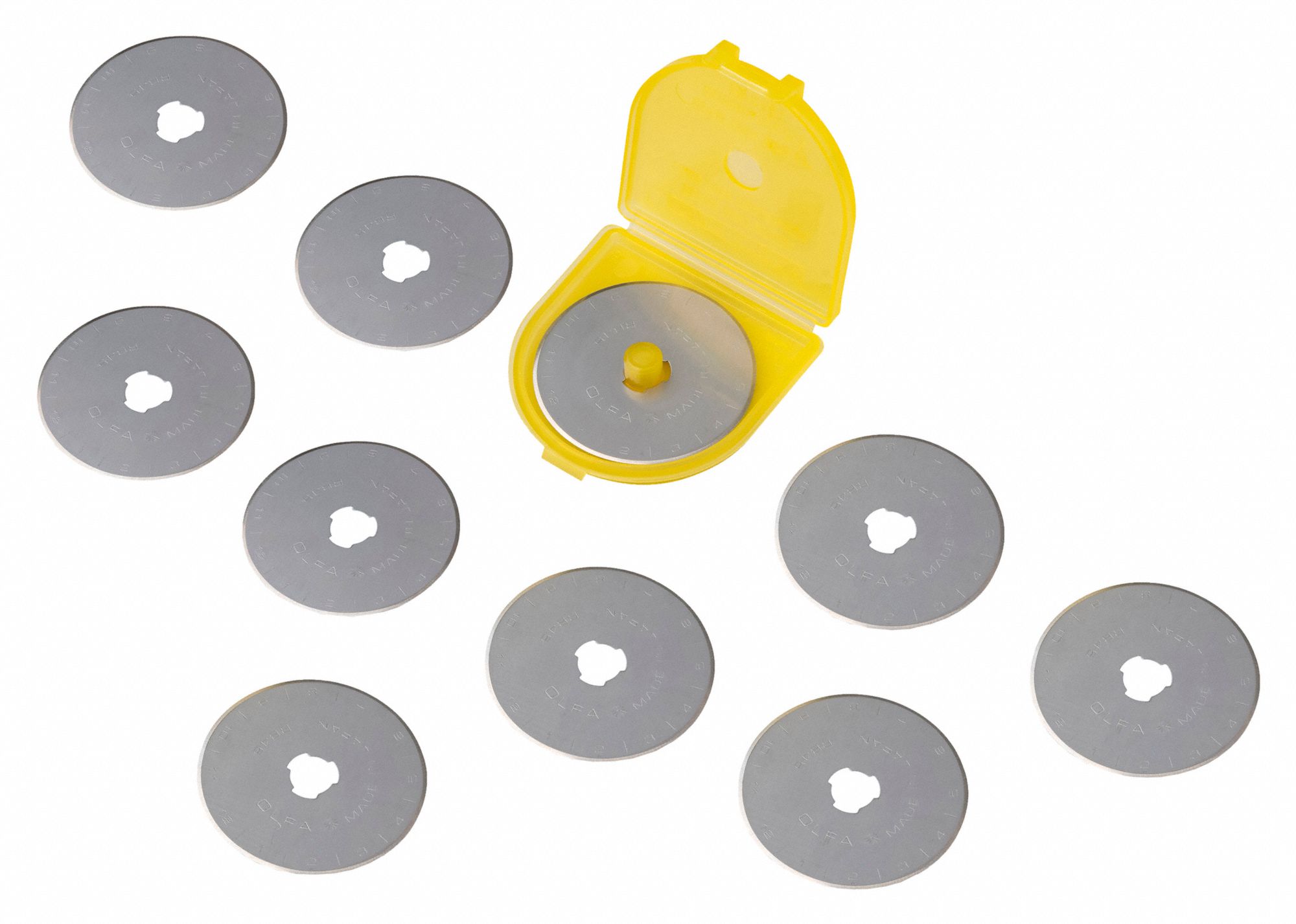 OLFA Rotary Cutter Blade Straight, 45 mm Blade Dia, Tungsten, 0.3 mm