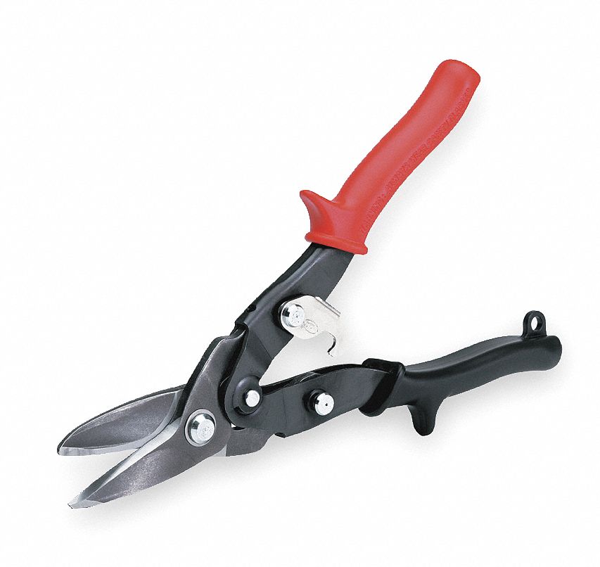 AVIATION SNIPS,LEFT CUT,RED,10 3/4