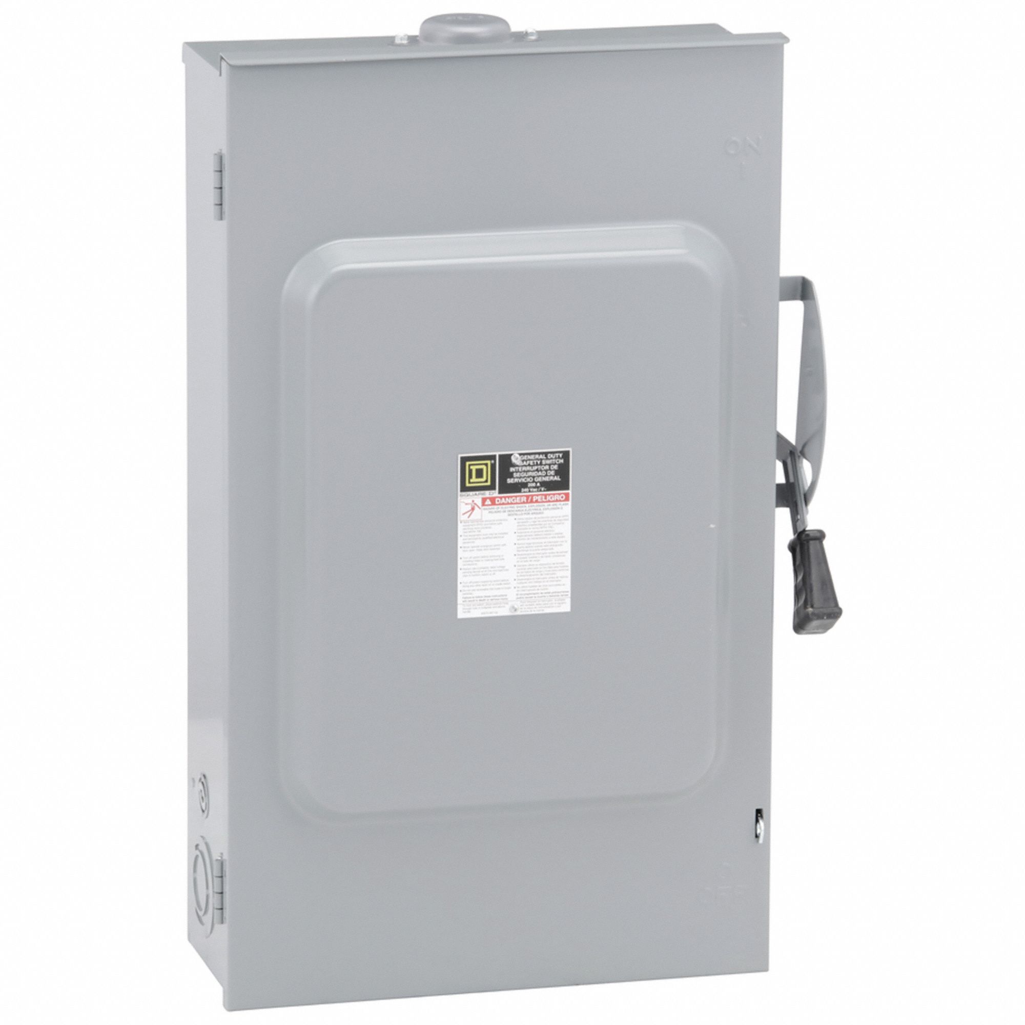 Safety Switch: Fusible, 200 A, Single Phase, 240V AC, Galvanized Steel, Indoor/Outdoor