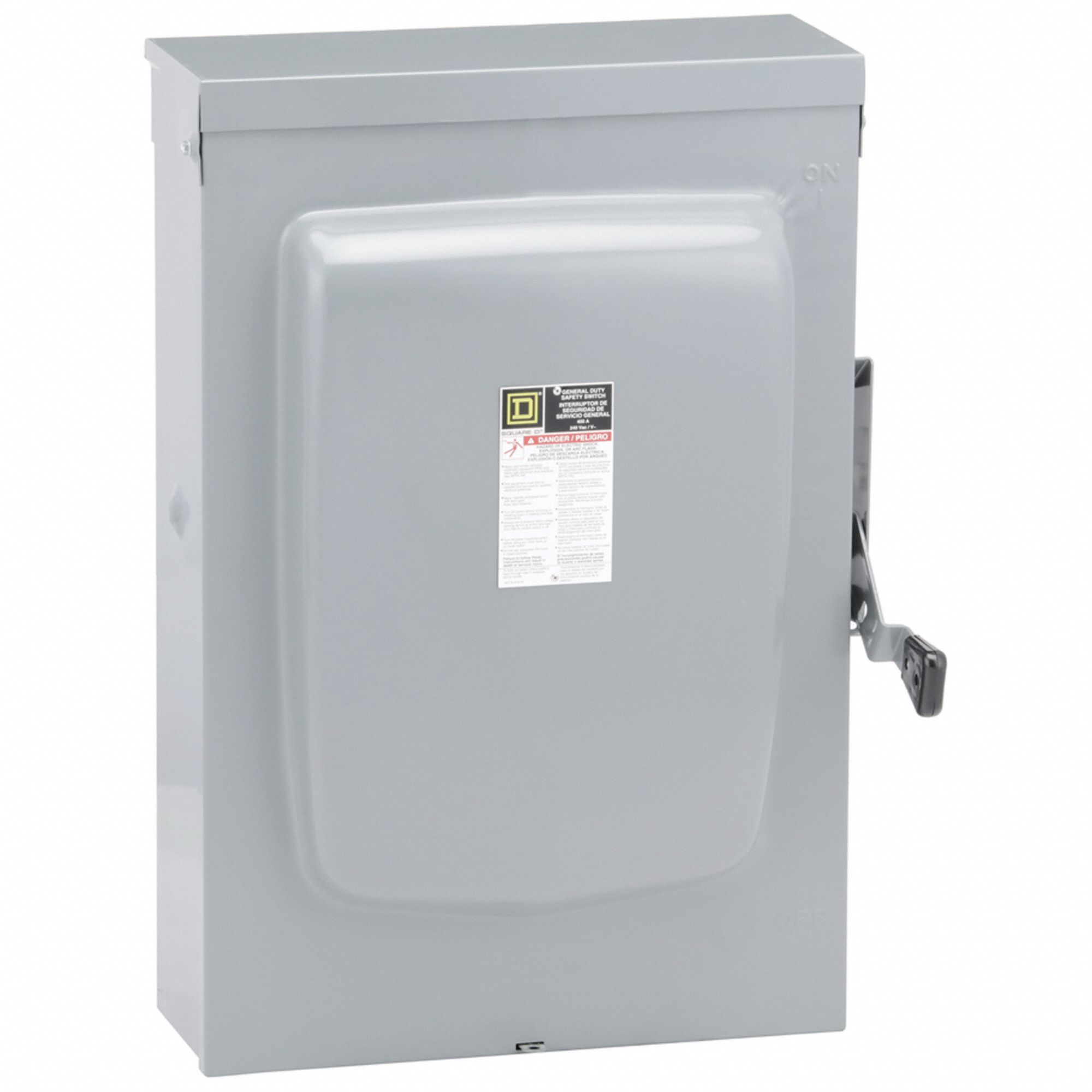 Safety Switch: Fusible, 400 A, Three Phase, 240V AC, Galvanized Steel, Indoor/Outdoor