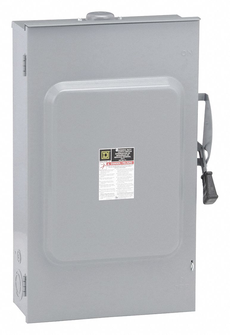 SQUARE D, 200 A Amps AC, 60 HP 240V AC, Safety Switch 2CL87DU324RB