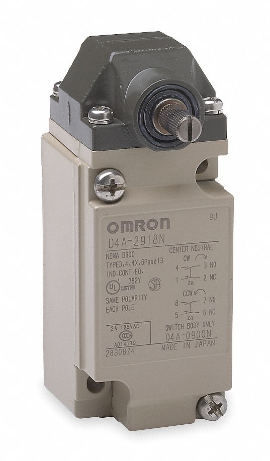 OMRON, DPDT, 5A 600V, Heavy Duty Limit Switch 2CLT4D4A2918N Grainger