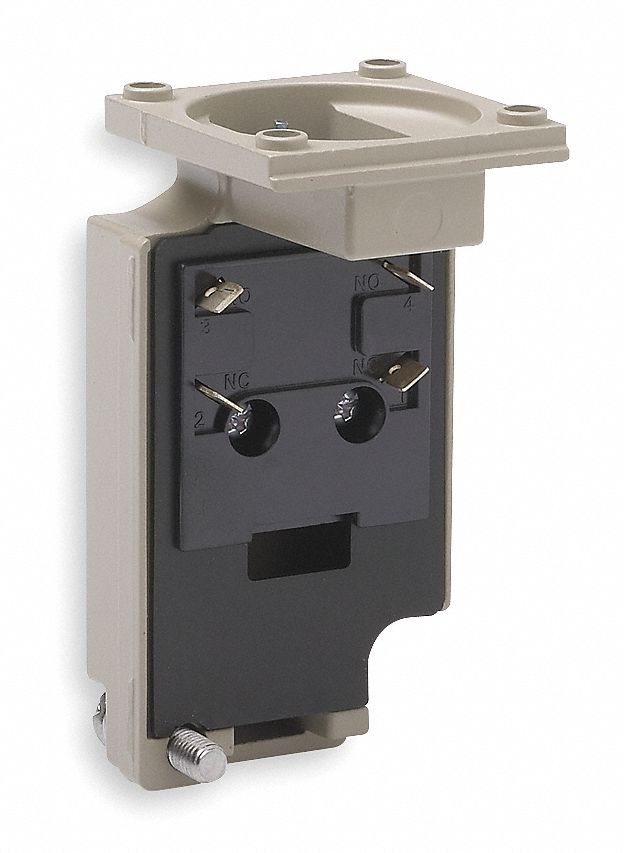 LIMIT SWITCH BOX, EN50041 BODY, 2 MOUNTING HOLES, 1NO/1NC, METALLIC