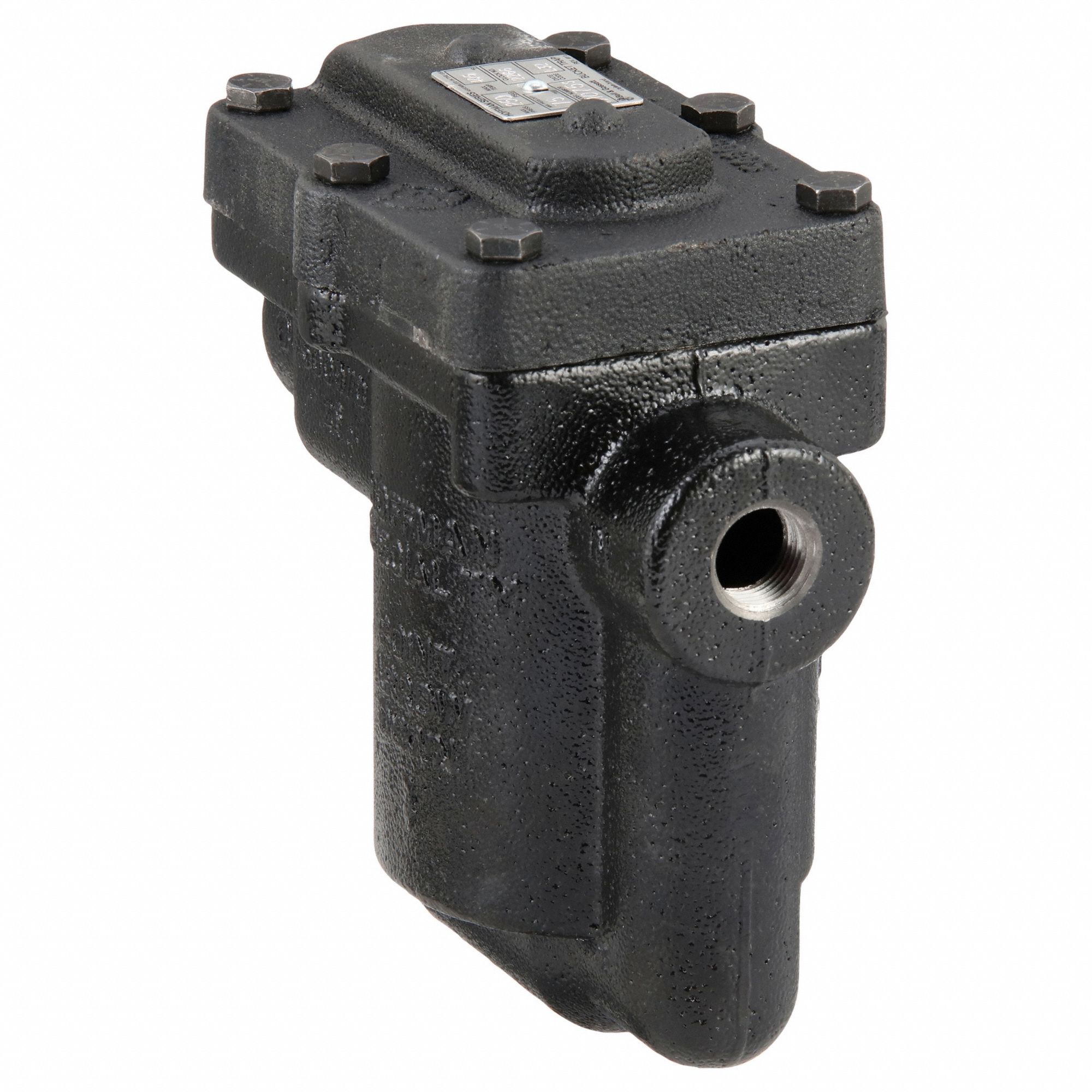 Steam Trap: Cast Iron, 1/2 in FNPT, 1, 200 lb/hr, 75 psi Max., 450°F Max., Strainer Included