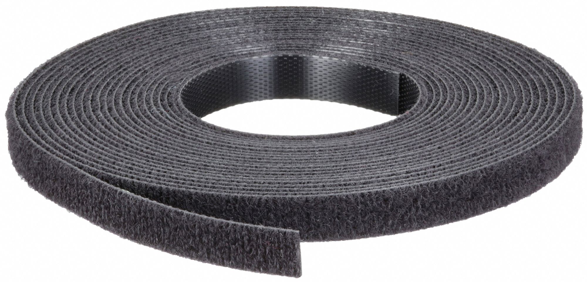 Hook & Loop Cable Tie, 15' roll, Miniature cross section, Black