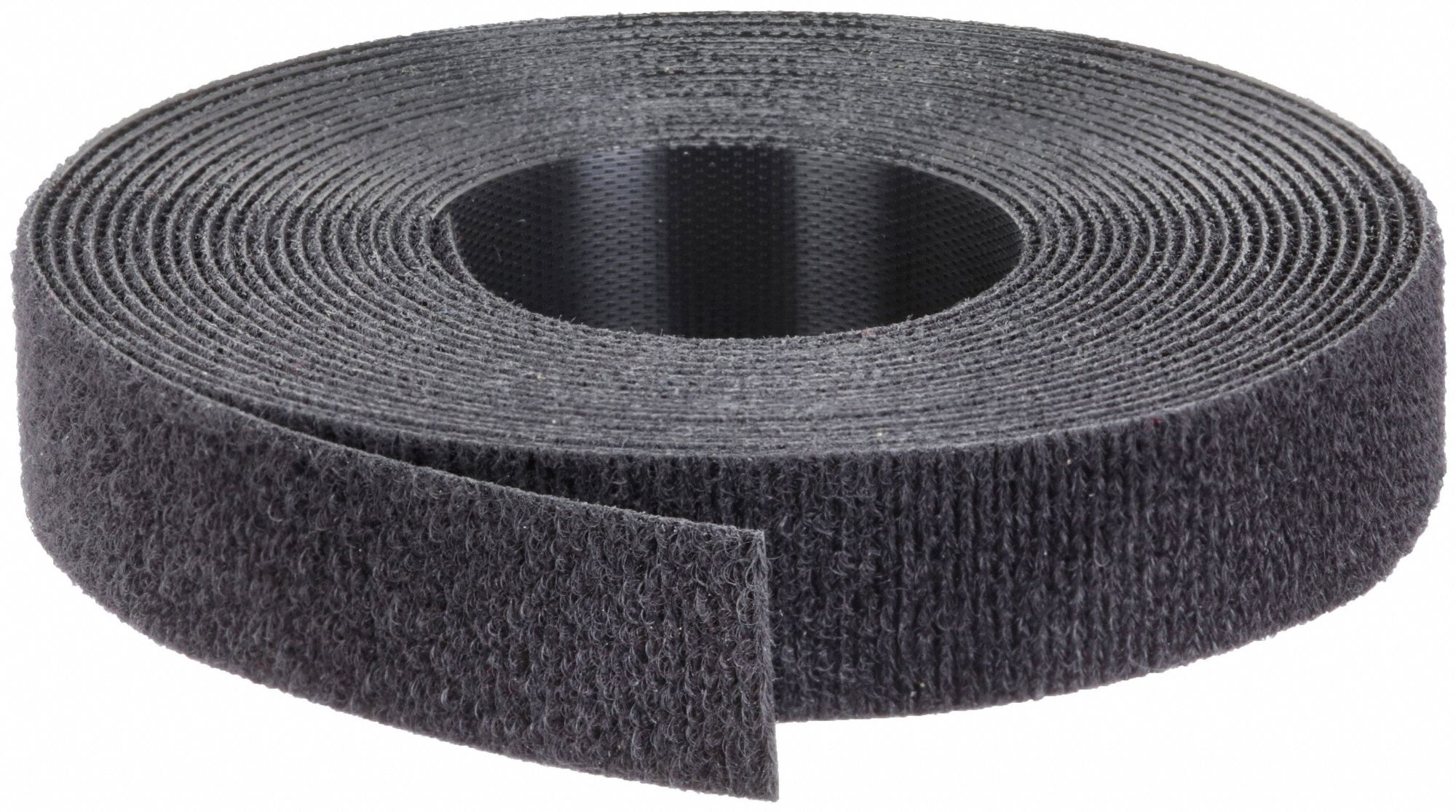 HOOK-AND-LOOP CABLE TIE ROLL, 15 FT L, 0.75 IN W, 50 LB TENSILE STRENGTH, BLACK