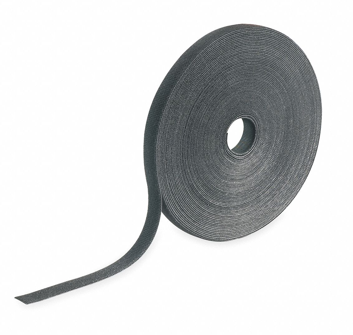 Hook-and-Loop Cable Tie Roll 75 ft Black