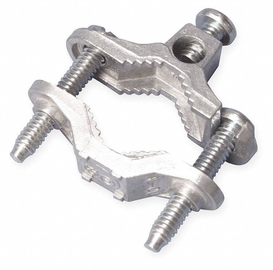 ERICO Pipe Clamp, Zinc, Grounding Type, 10 Solid to 6 Solid Conductor