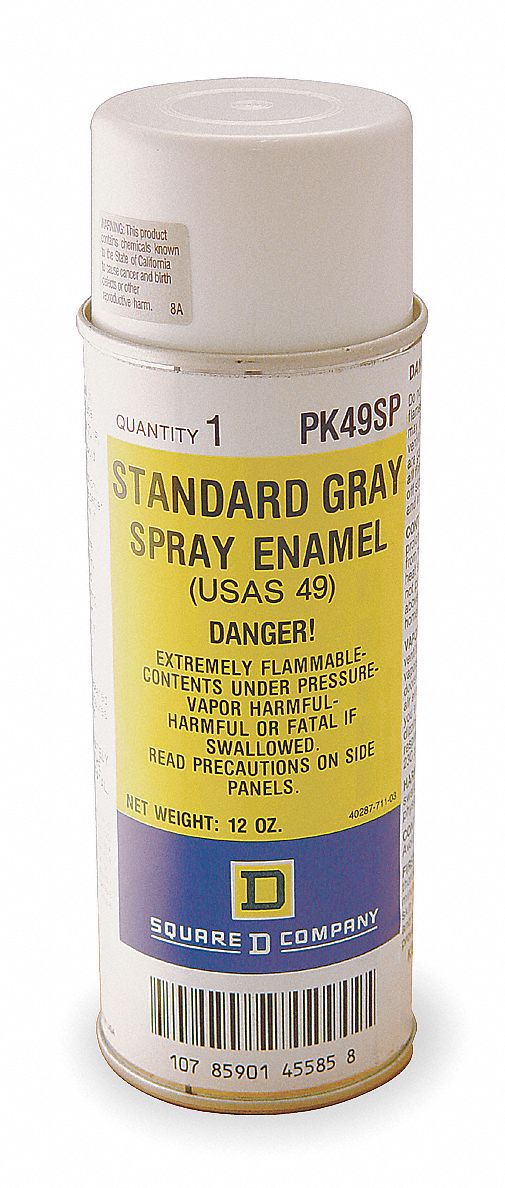 SQUARE D Spray Paint in Flat Gray for Metal, 12 oz - 2CR83|PK49SP ...