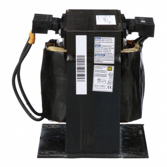 SQUARE D Control Transformer: 208V AC/230V AC/460V AC, 120V AC, Foot, 1 kVA  VA Rating - Transformer