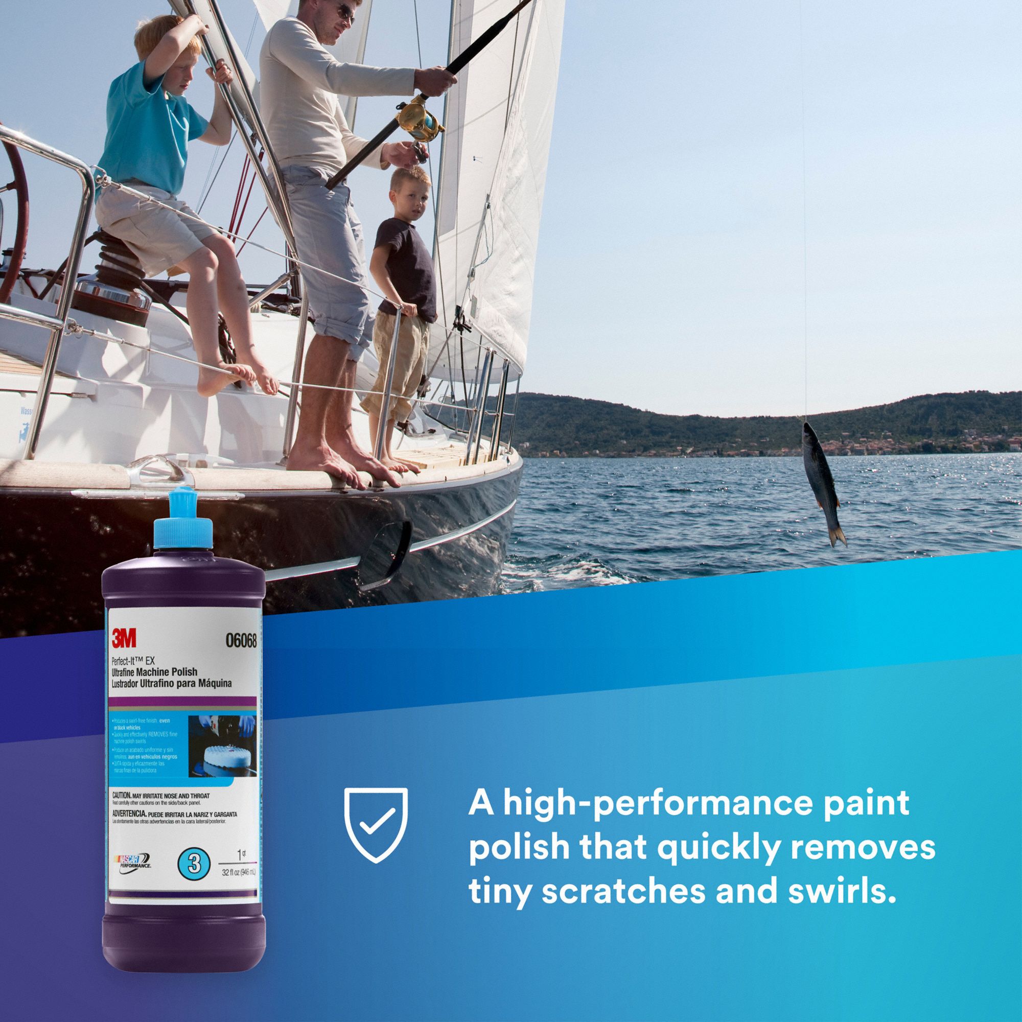 3M Abrasive Polish, Ultrafina SE 3000, 32 oz, Plastic Bottle, Thick