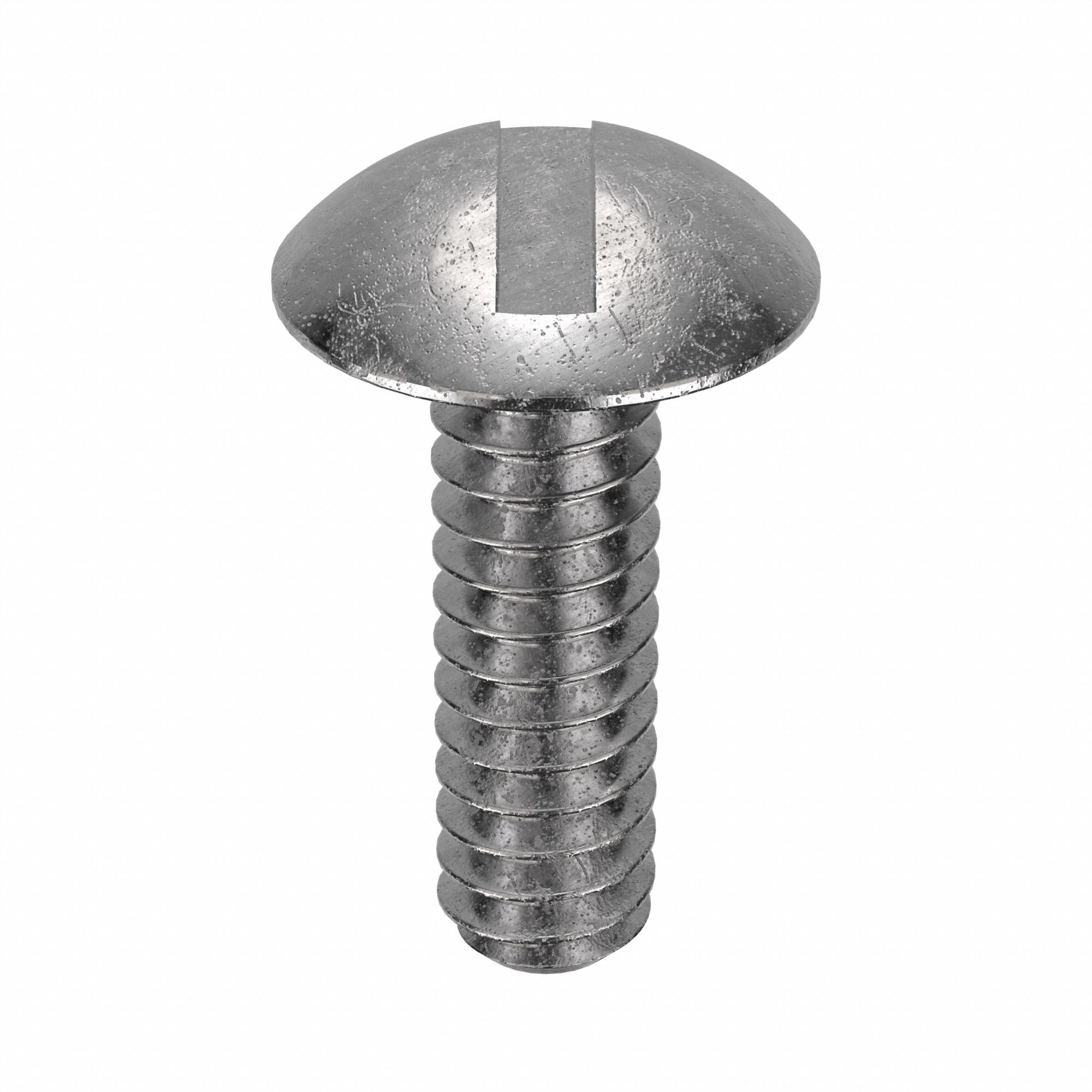 Machine Screw: #6-32 Thread Size, 3/8 in Lg, 18-8, Stainless Steel, Plain, Truss, Slotted, 100 PK