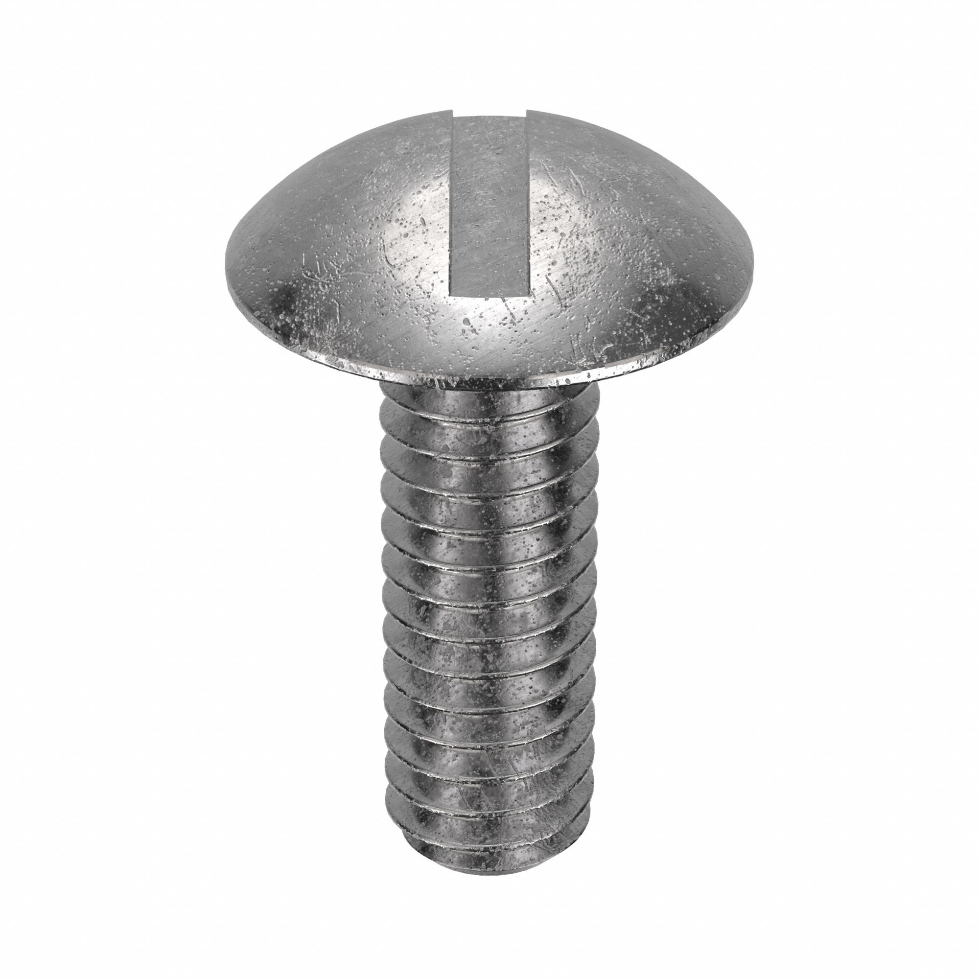 Machine Screw: #8-32 Thread Size, 1/2 in Lg, 18-8, Stainless Steel, Plain, Truss, Slotted, 100 PK