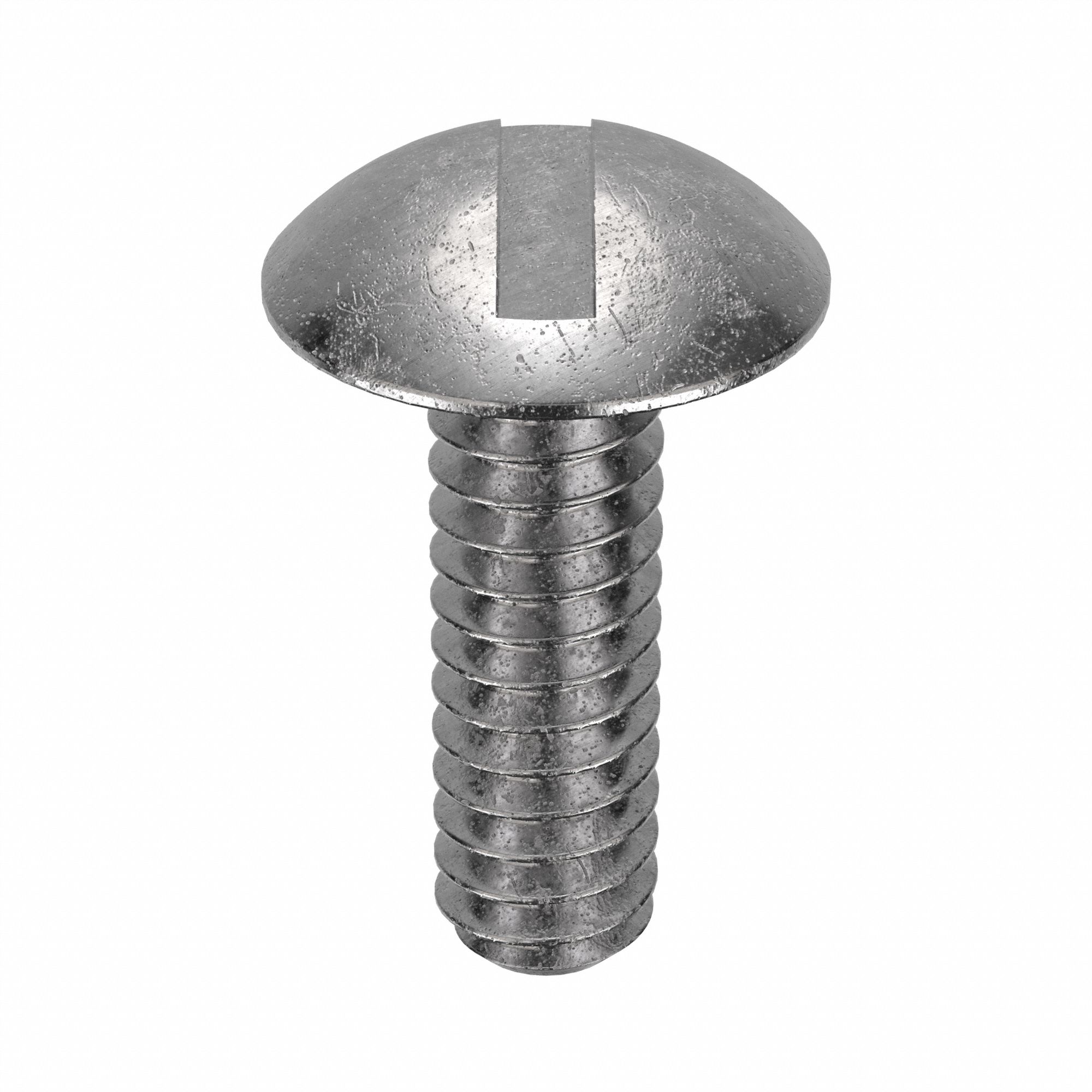 Machine Screw: #10-24 Thread Size, 1/2 in Lg, 18-8, Stainless Steel, Plain, Truss, Slotted, 100 PK