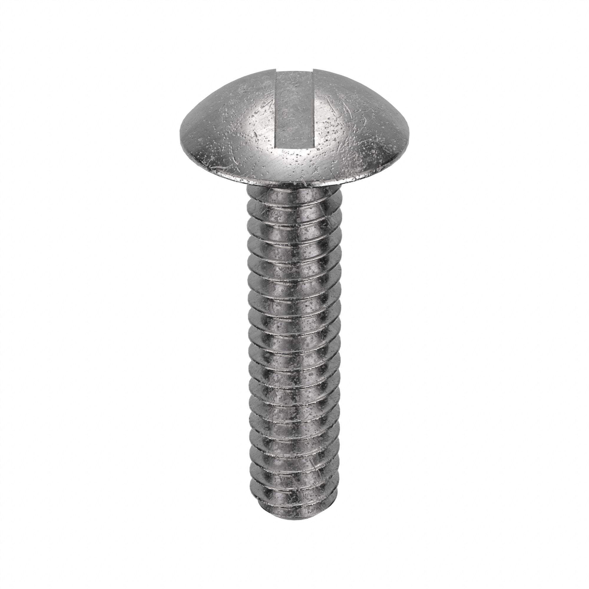 Machine Screw: #10-24 Thread Size, 3/4 in Lg, 18-8, Stainless Steel, Plain, Truss, Slotted, 100 PK