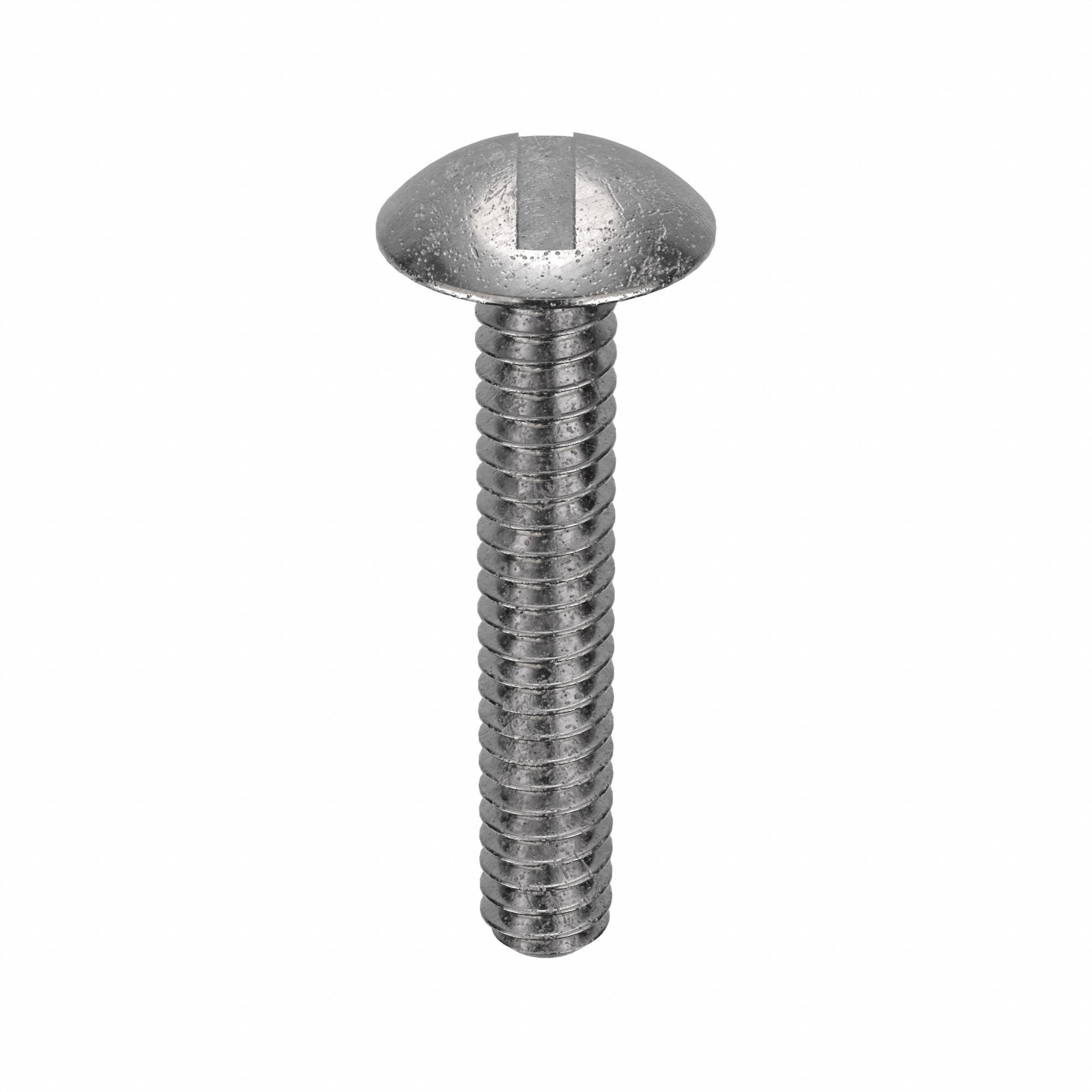 Machine Screw: #10-24 Thread Size, 1 in Lg, 18-8, Stainless Steel, Plain, Truss, Slotted, 100 PK