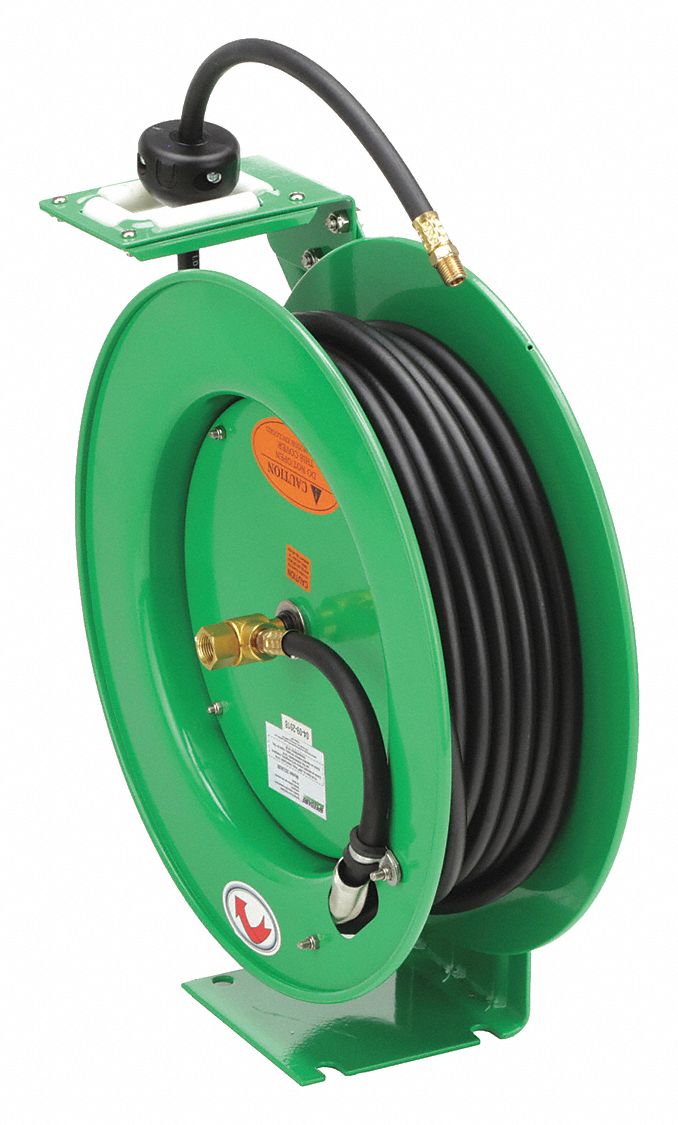 100 ft (1/2 in I.D.), 3/4 in FNPT, Spring Return Garden Hose Reel -  24AD43